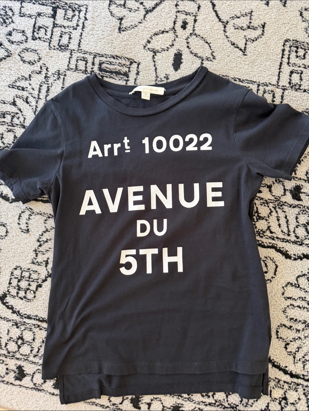 Jonathan Simkhai Black Tee with White Brand Tag XS